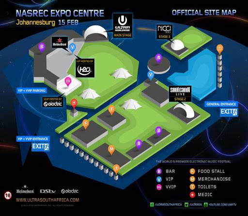 Ultra Music Festival - Site Map